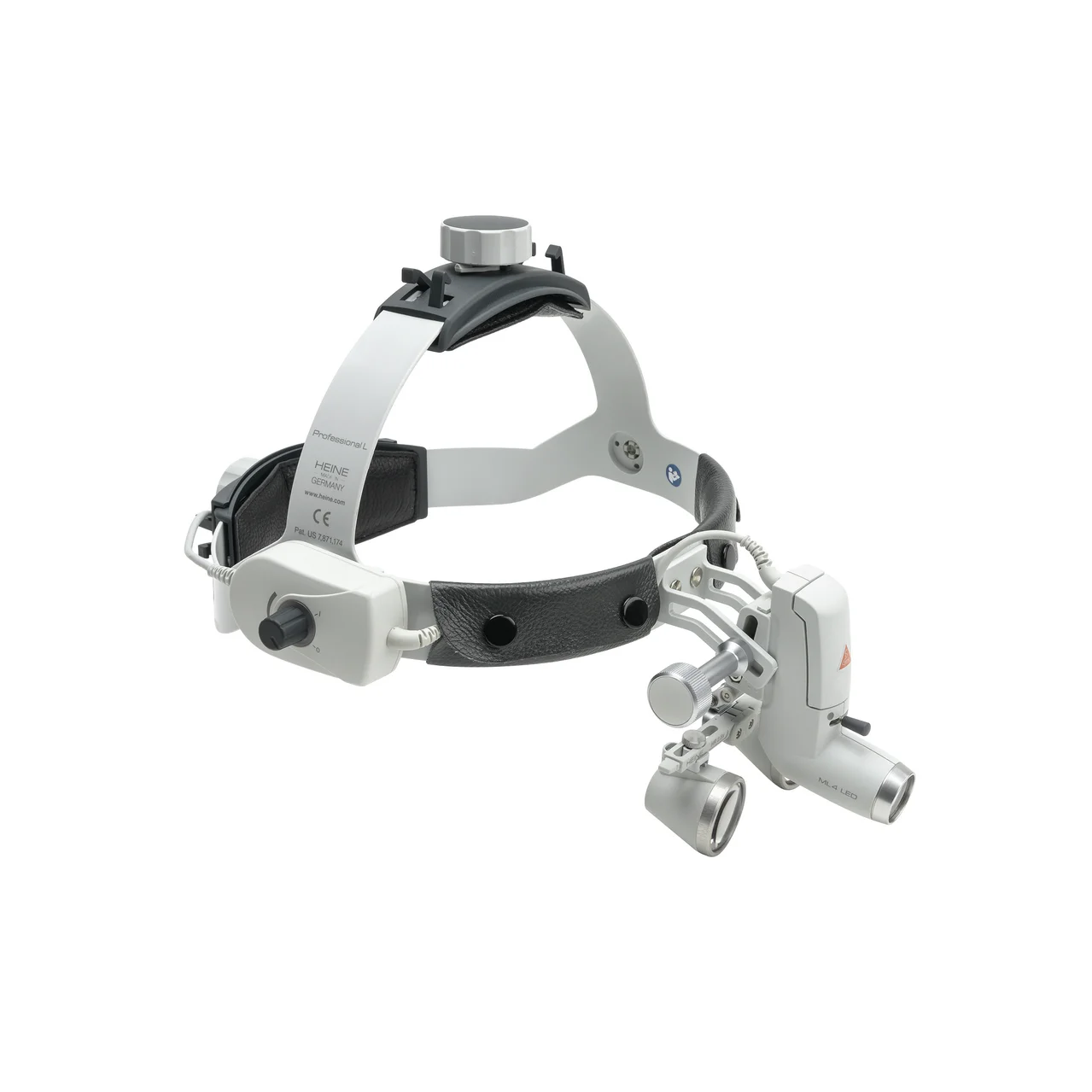 Lampa czołowa HEINE ML4 LED z lupą HR 2,5x na opasce Professional L