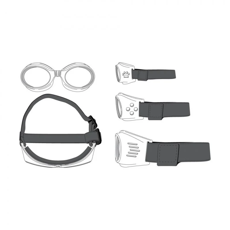 Komplet gogli Doggles w trzech rozmiarach S, M i L