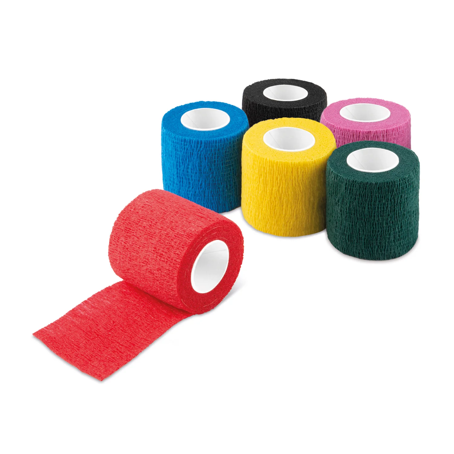 Kolorowe rolki samoprzylepnego bandaża EickWrap o szerokości 5 cm
