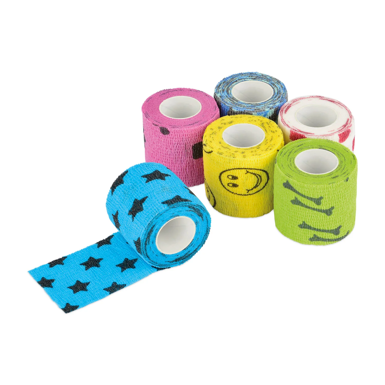 Rolki kolorowego bandaża samoprzylepnego EickWrap FUN z nadrukiem