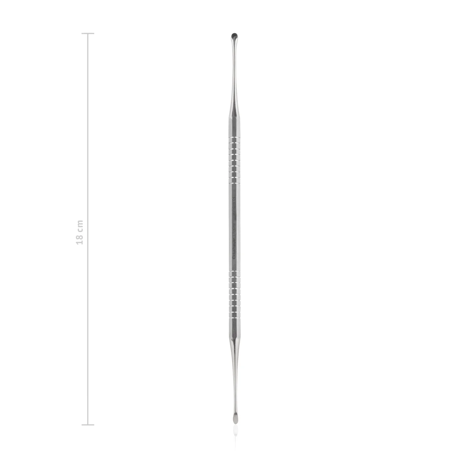 Dwustronny raspator dziąsłowy o długości 180 mm z końcówkami 2 i 3 mm